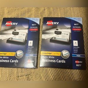 Two Packs of Avery Business cards. And A Pack of Avery Mailing labels